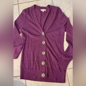 Purple Tory Burch Women's Cardigan Sweater